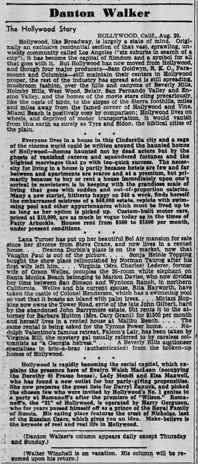 Aug. 21, 1944, Danton Walker Aug. 21, 1944, Danton Walker