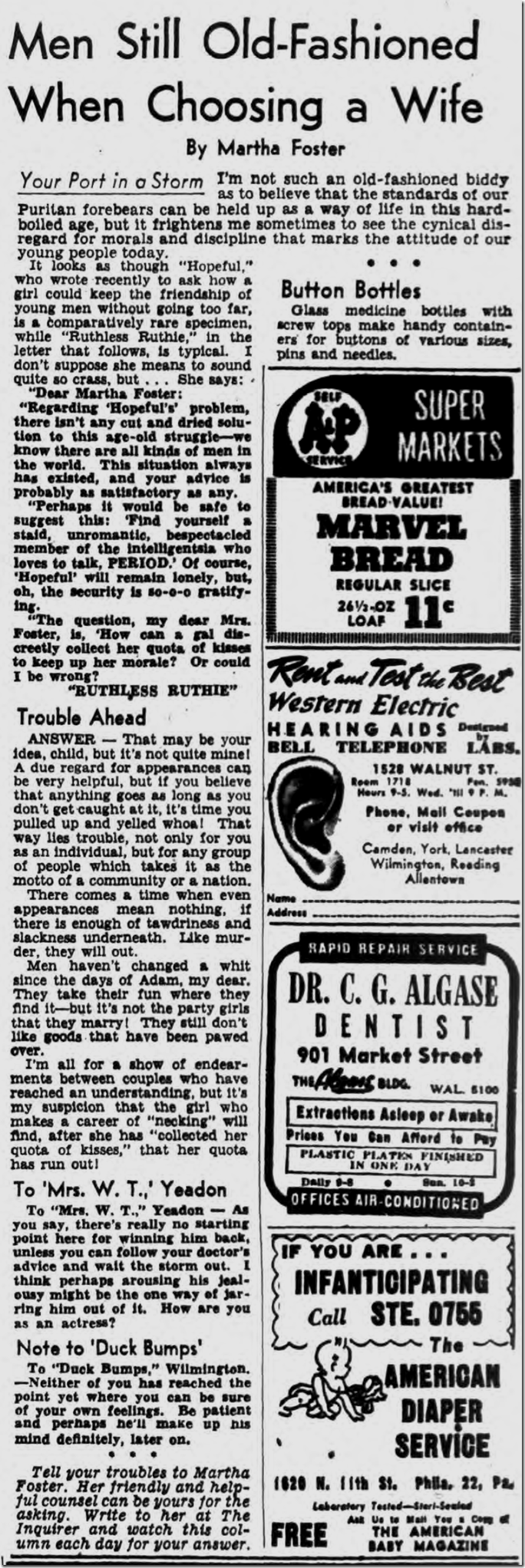 Sept. 23, 1944, Martha Foster 