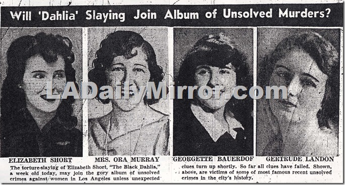 Jan. 23, 1947, Elizabeth Short, Bauerdorf