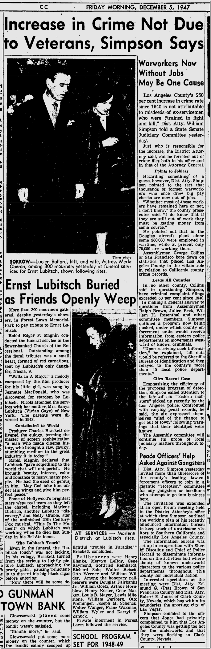 Dec. 5, 1947, Los Angeles County Crime 