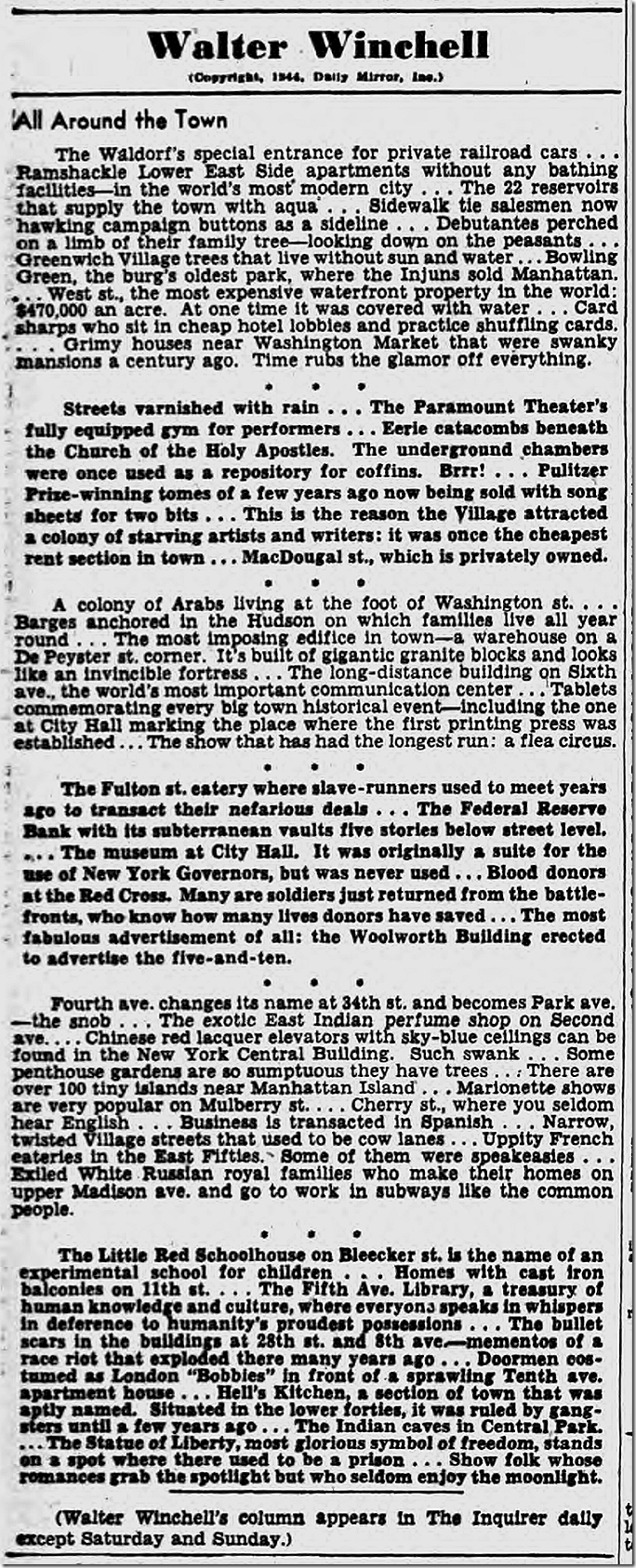 Oct. 10, 1944, Walter Winchell 