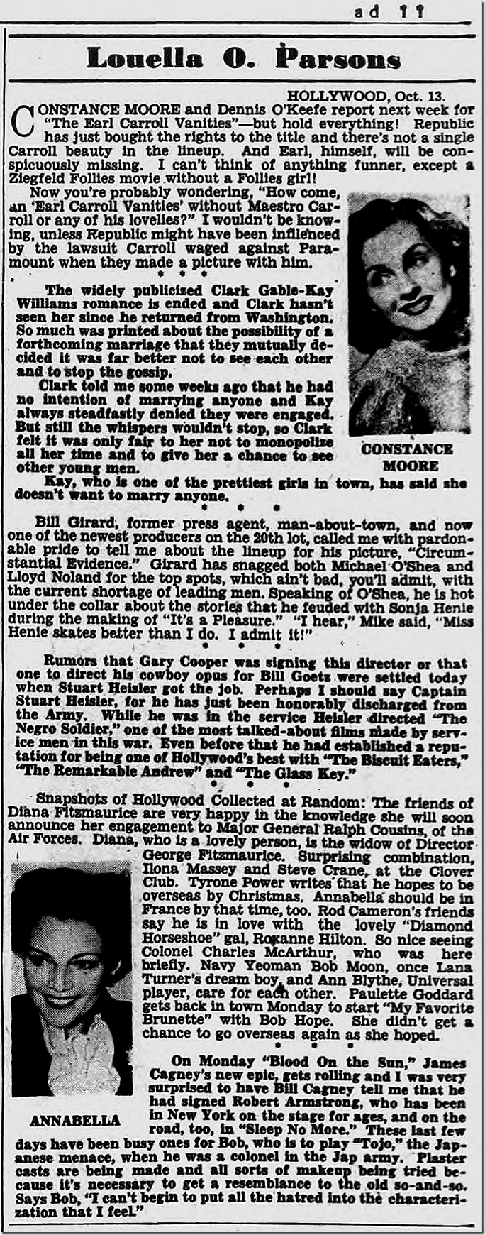 Oct. 14, 1944, Louella Parsons 
