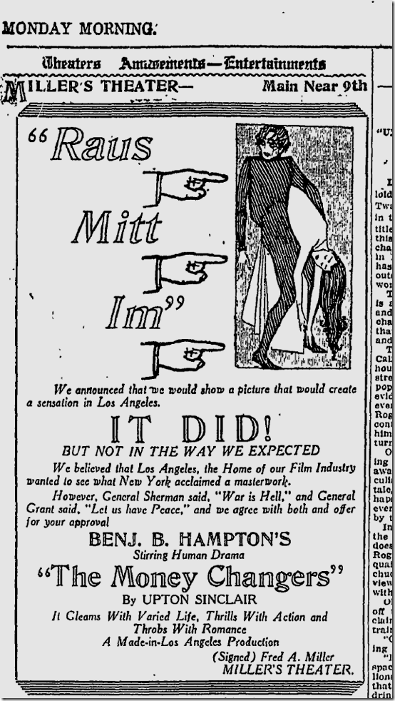May 9, 1921, Caligari Canceled 