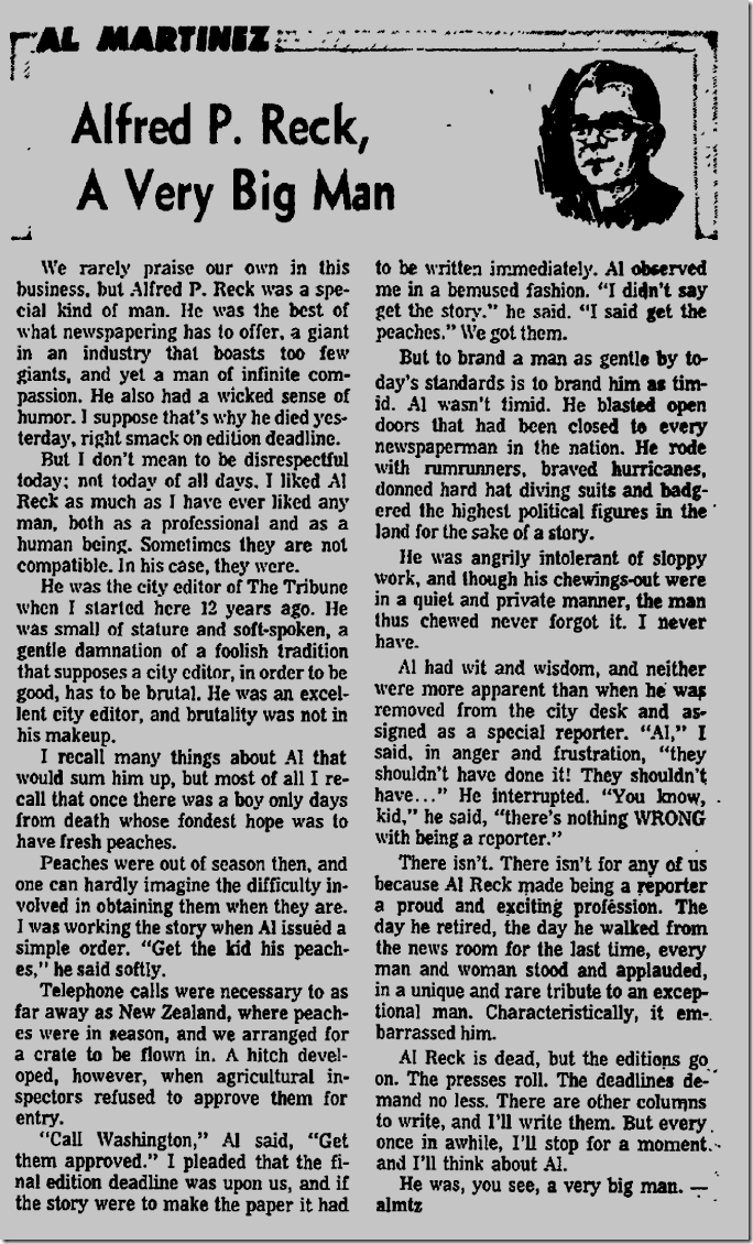 April 19, 1967, Alfred Reck 