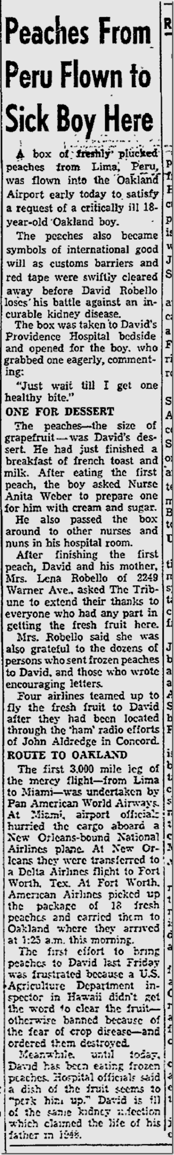 Peaches, April 28, 1958. 