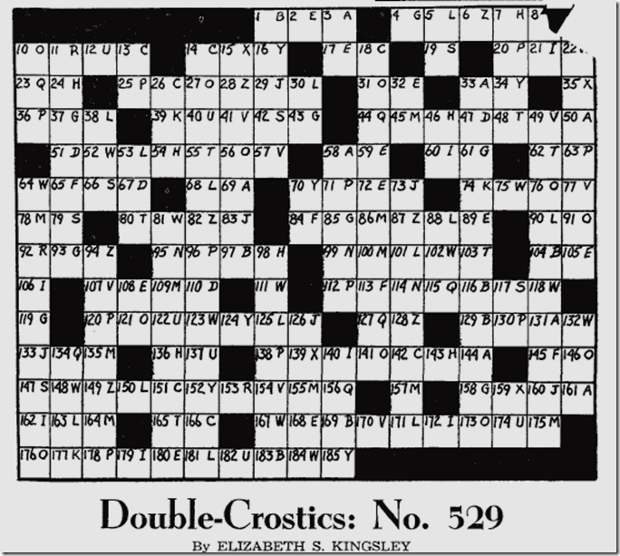 May 13, 1944, Double Crostic 