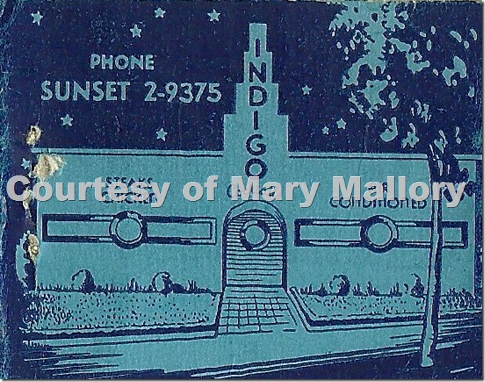 Club Indigo Matchbook