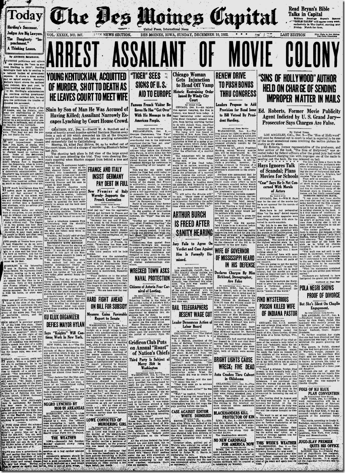 Dec. 10, 1922, Des Moines Capital