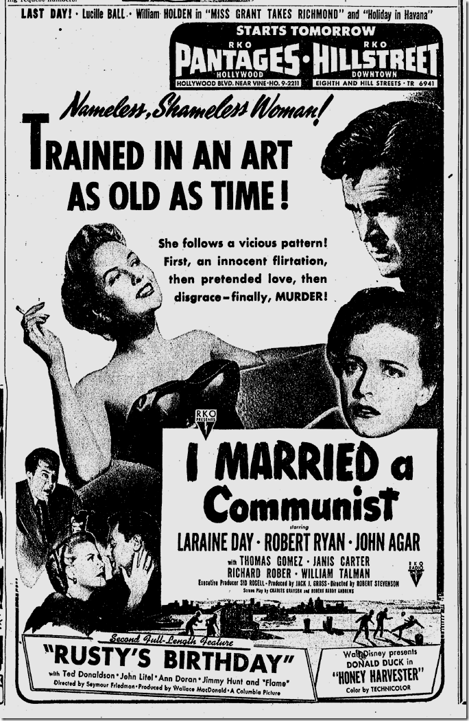 Oct. 8, 1949, I Married a Communist