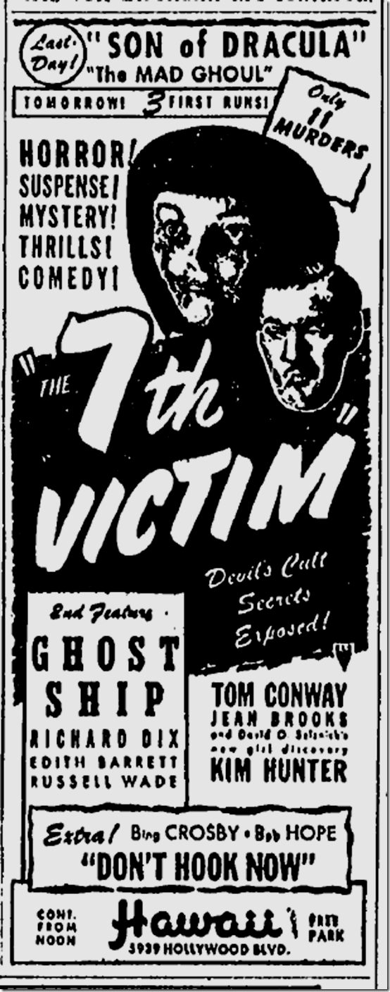 Dec. 22, 1943, The Seventh Victim 