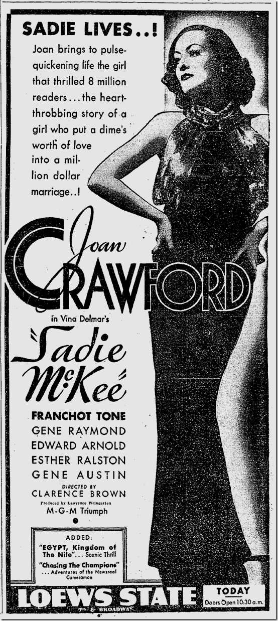 June 13, 1934, Sadie McKie 