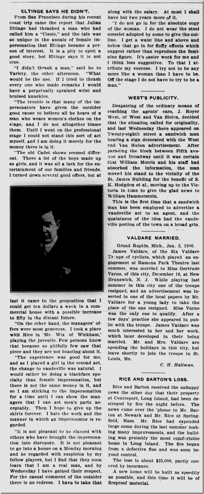 Variety, 1909 Variety, 1909