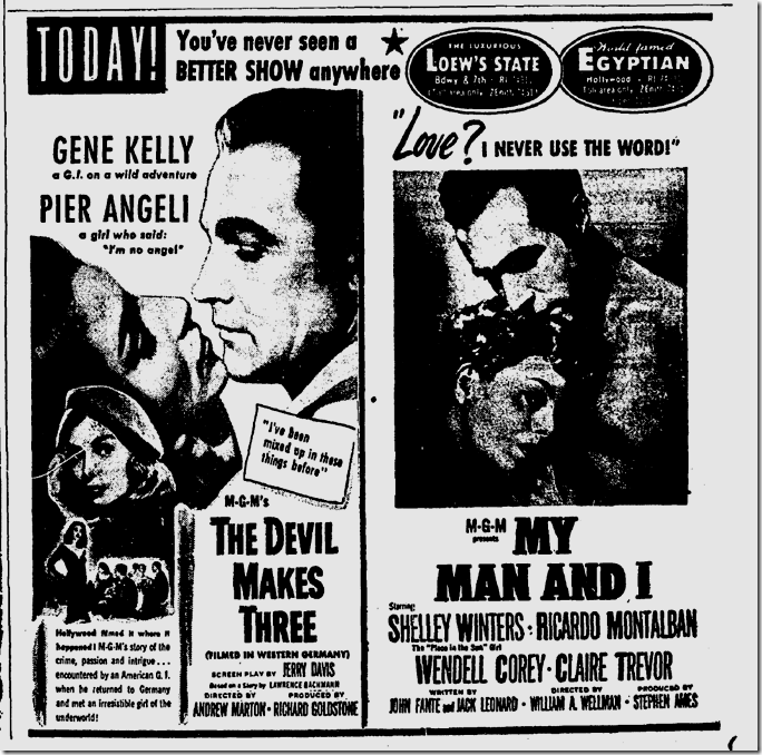 Sept. 24, 1952, Devil Makes Three Sept. 24, 1952, Devil Makes Three