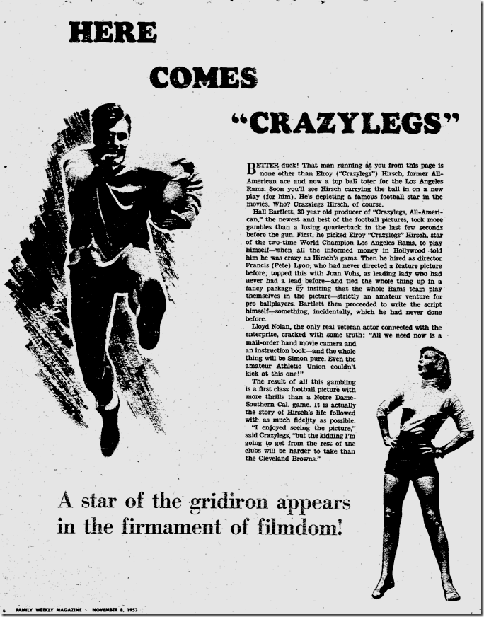 Elroy Hirsch, Nov. 8, 1953. 