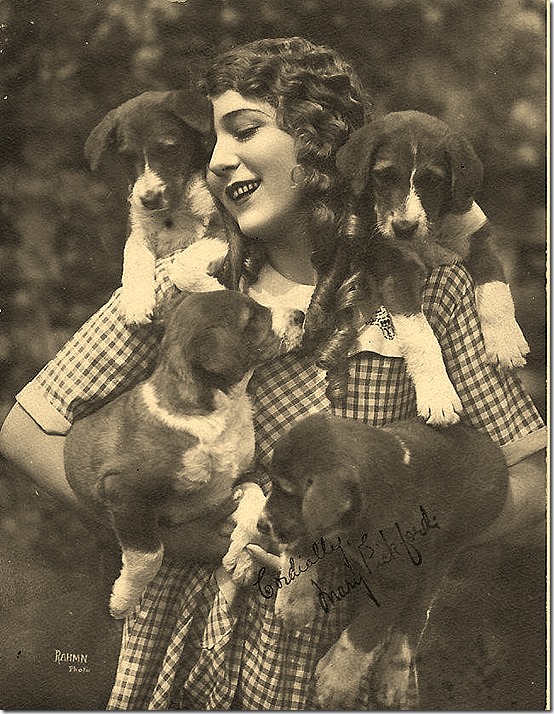 Mary Pickford and dogs by Rahmn 