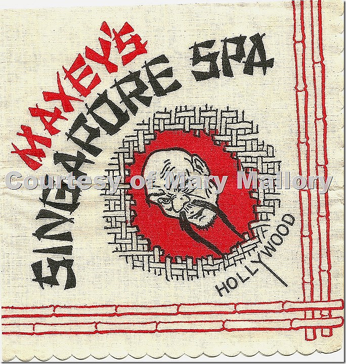 Maxey's Singapore Spa napkin
