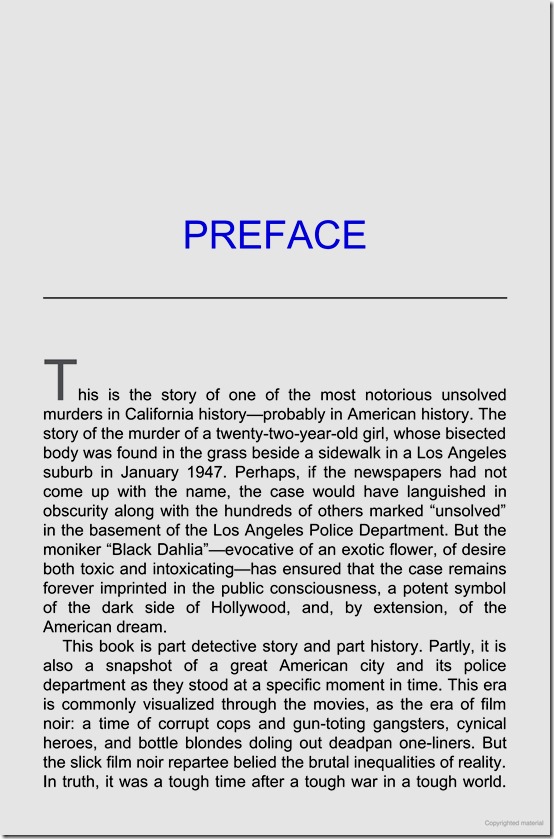 Black Dahlia, Red Rose, Preface 