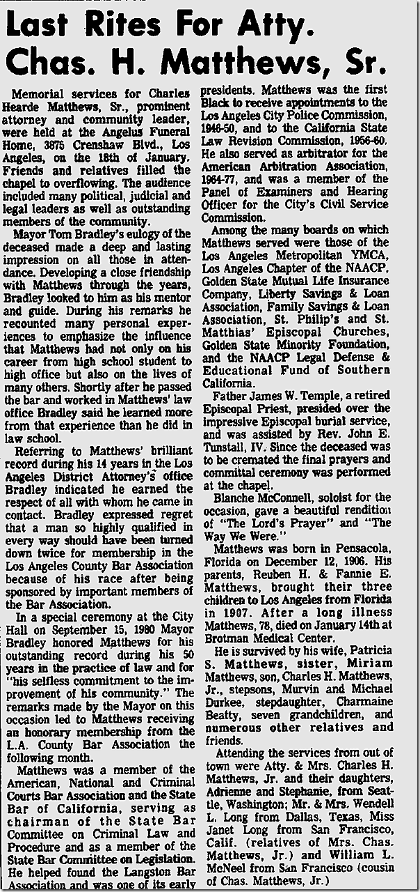 Jan. 24, 1985, Charles Matthews Obituary 