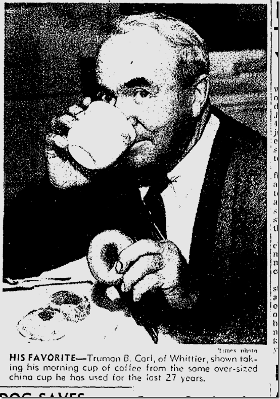 Jan. 7, 1947, Man Uses Same Coffee Cup for 27 Years 