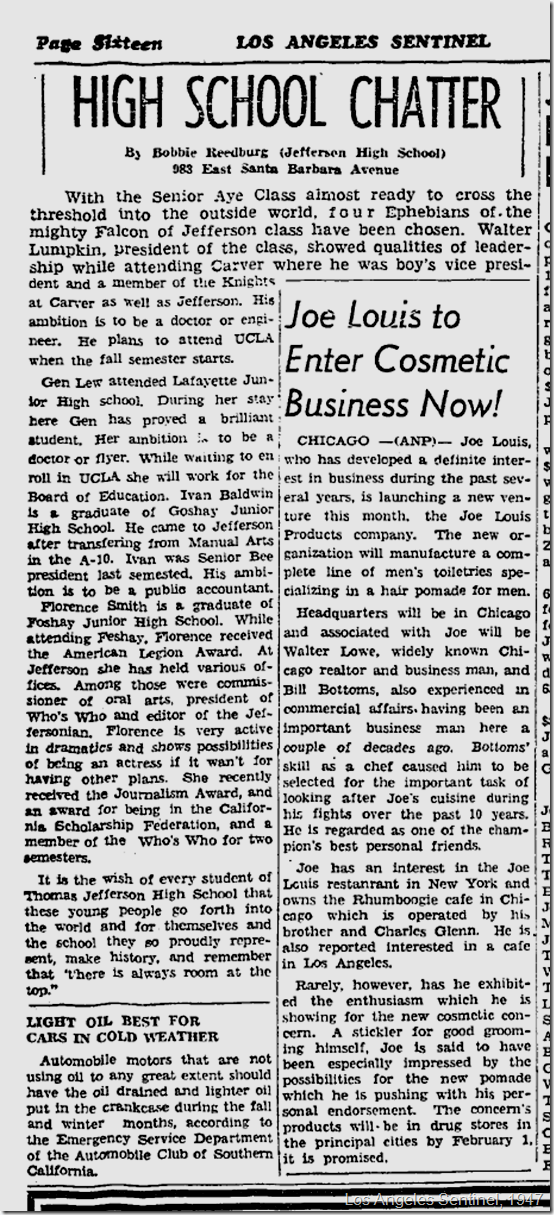 Los Angeles Sentinel, Jan. 9, 1947./ 