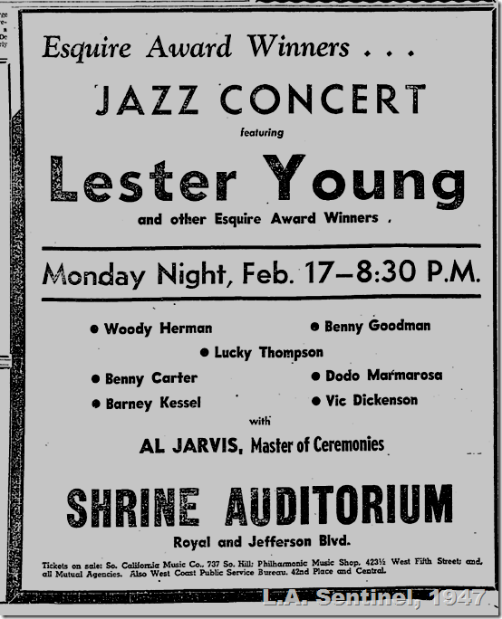Feb. 13, 1947, Jazz Concert at the Shrine Auditorium 