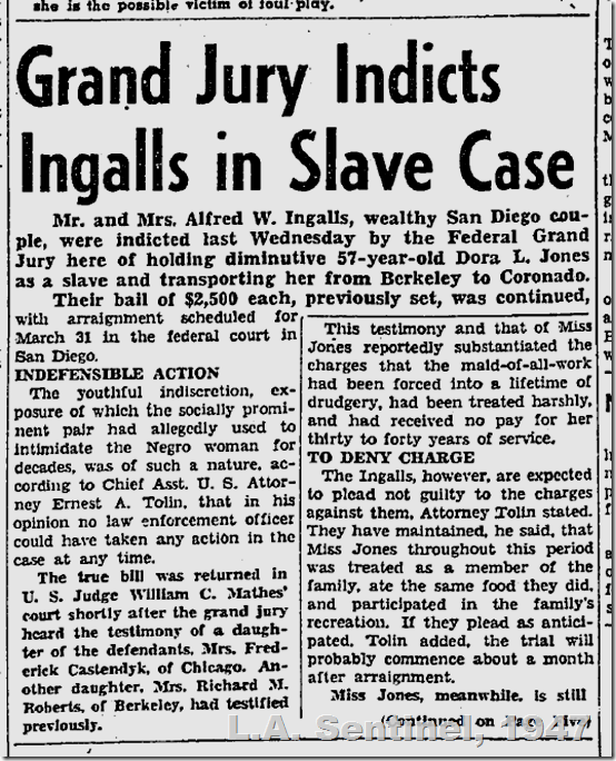 March 27, 1947, Ingalls Slavery Case 