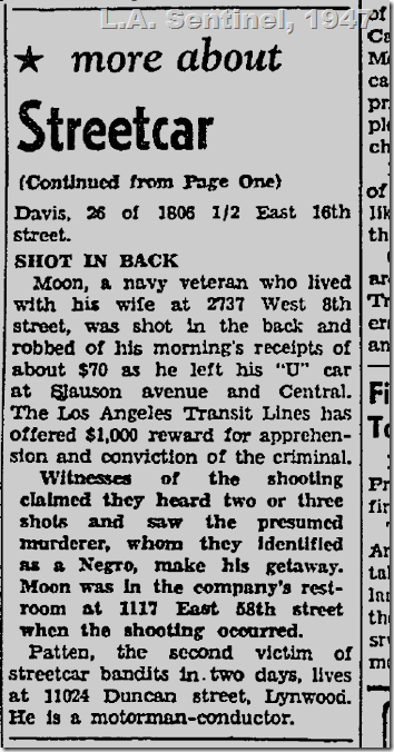 April 3, 1947, Streetcar Conductor