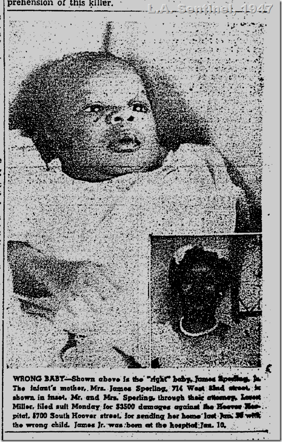 April 3, 1947, Baby Mixup