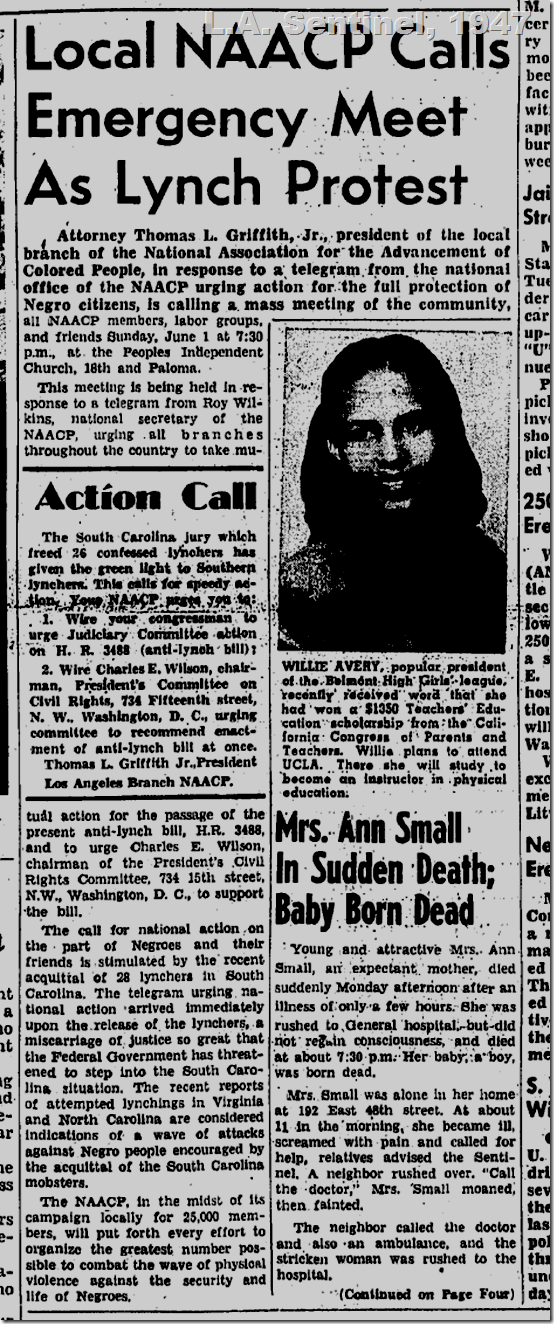 May 29, 1947, L.A. Sentinel
