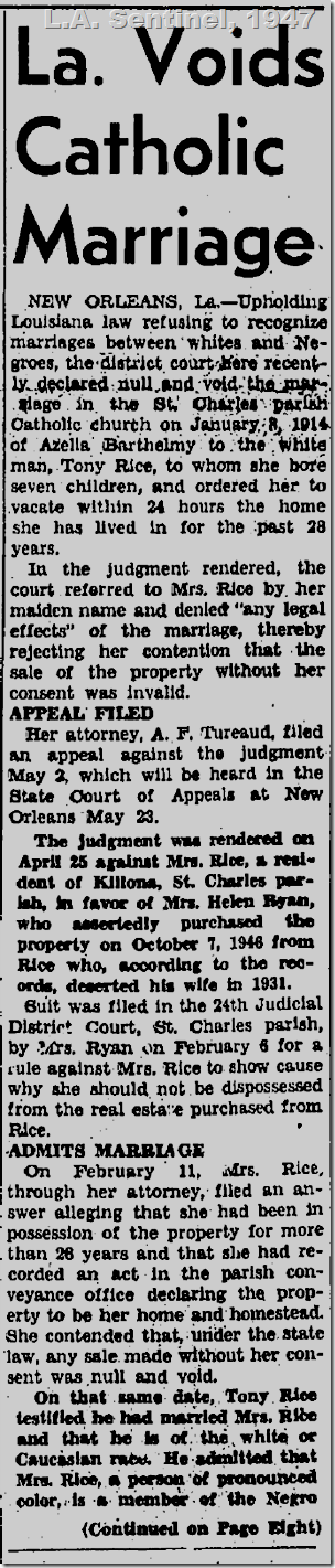 May 8, 1947: Court voids mixed marriage 