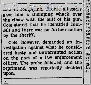 May 15, 1947, Deputy Reprimanded 