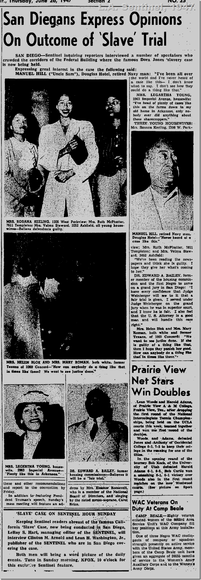 June 26, 1947, L.A. Sentinel