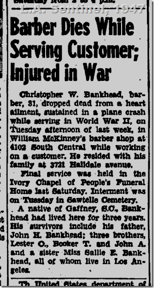June 5, 1947, Barber dies 