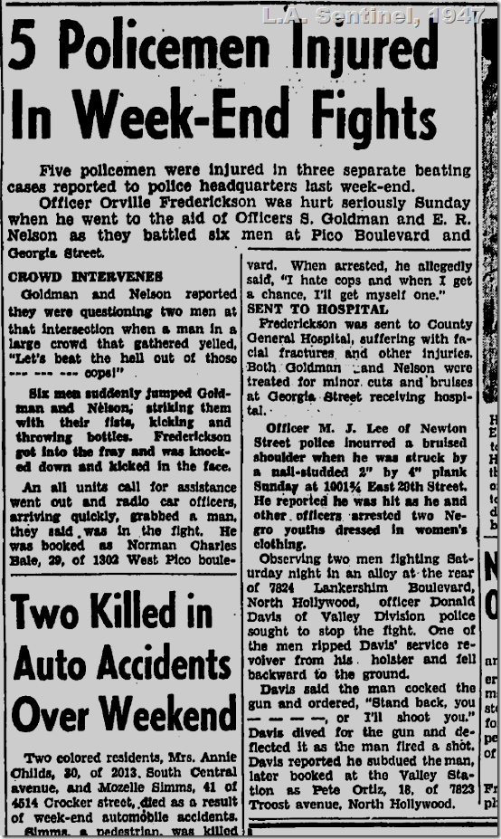 June 5, 1947, LAPD fight June 5, 1947, LAPD fight