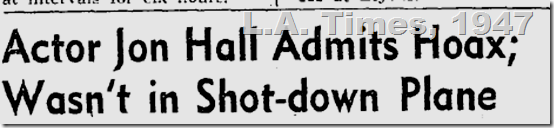 June 18, 1947, Jon Hall 