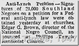 June 23, 1947, Anti-Lynching