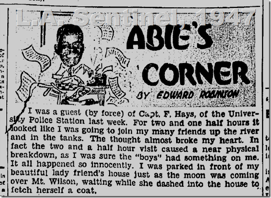 June 26, 1947, L.A. Sentinel