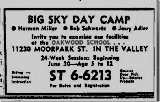 Oakwood Ad Van Nuys Nws 6-29-59