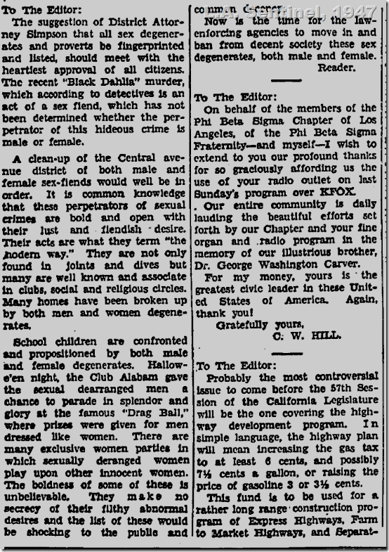 L.A. Sentinel, Drag Ball, 1947
