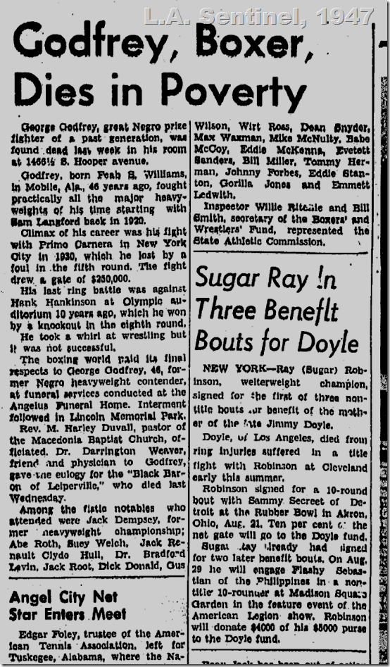 Aug. 21, 1947, George Godfrey