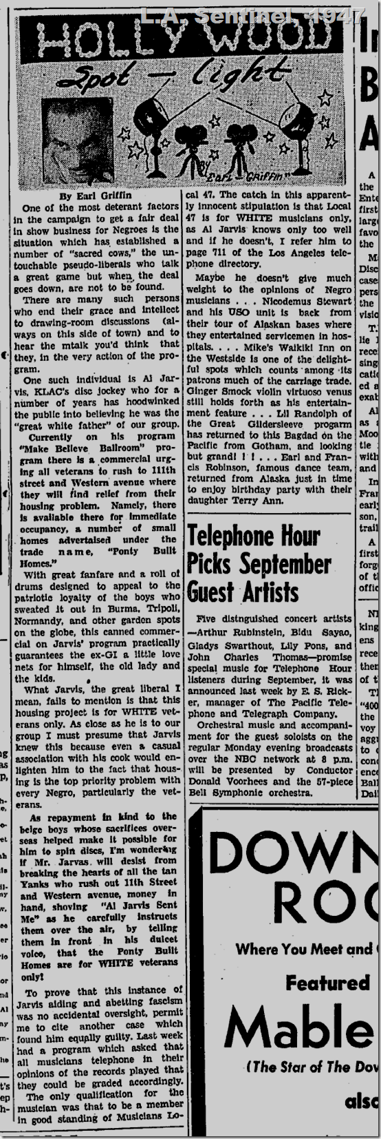Sept. 4, 1947, L.A. Sentinel, Hollywood Spotlight 