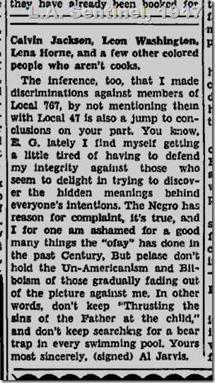 Sept. 11, 1947, L.A. Sentinel, Al Jarvis Sept. 11, 1947, L.A. Sentinel, Al Jarvis