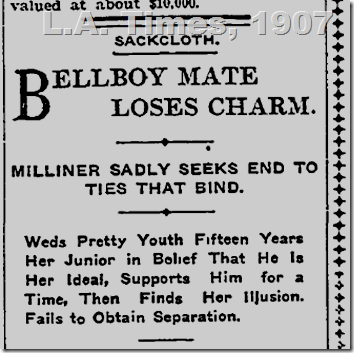 L.A. Times, 1907, No Divorce