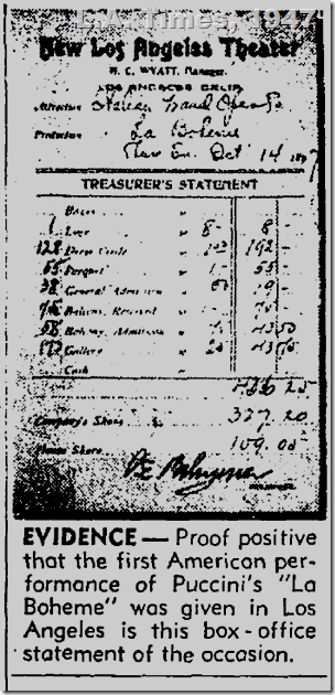 'La Boheme,' L.A. Times, 1947