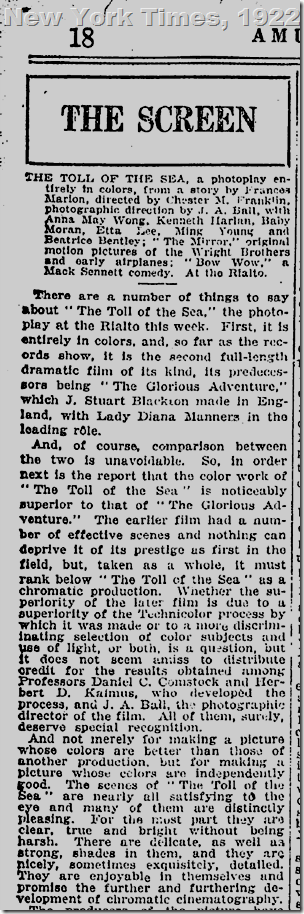 New York Times, 1922 