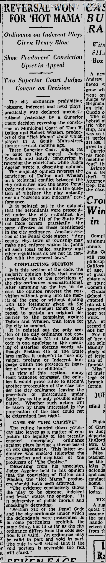 L.A. Times, May 1928