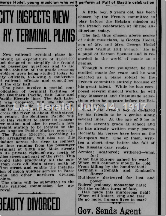 L.A. Herald, July 14, 1917, George Hodel