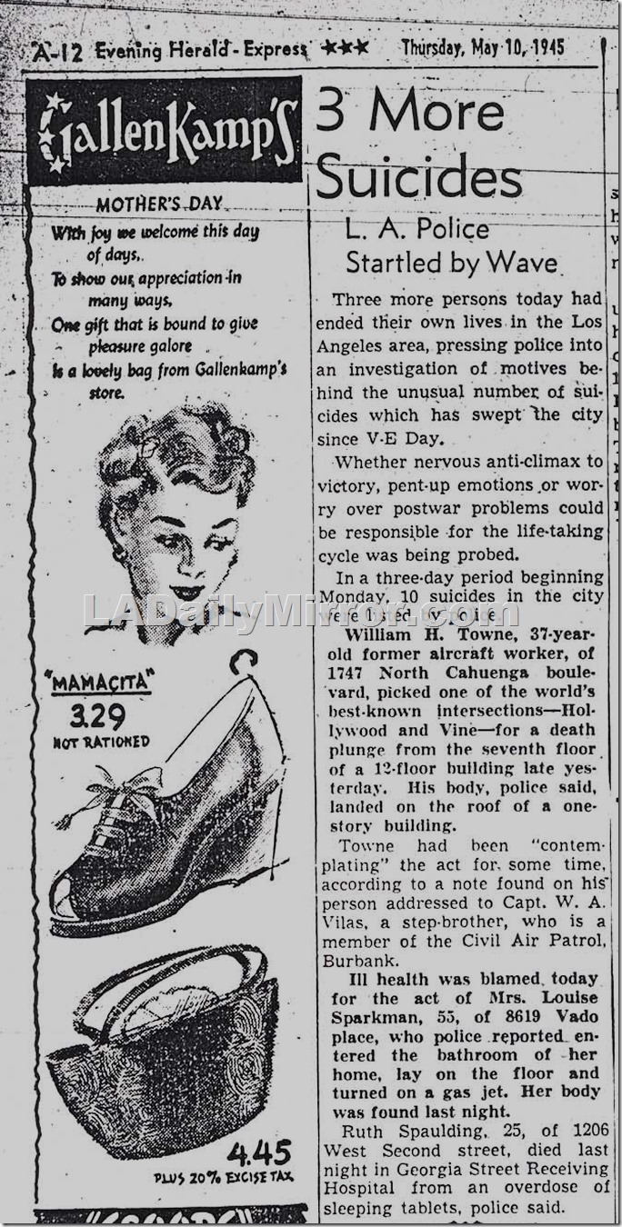 1945 Ruth Spaulding Suicide 1945 Ruth Spaulding Suicide