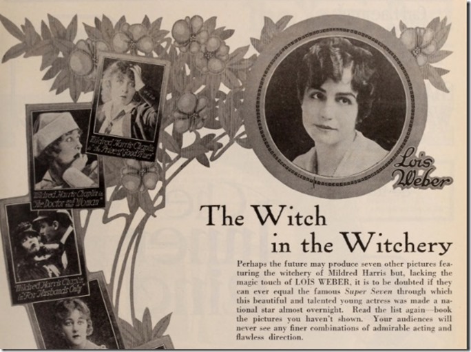 Lois Weber Mildred Chaplin Ad