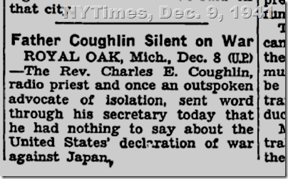 N.Y. Times, Dec. 9, 1941. 